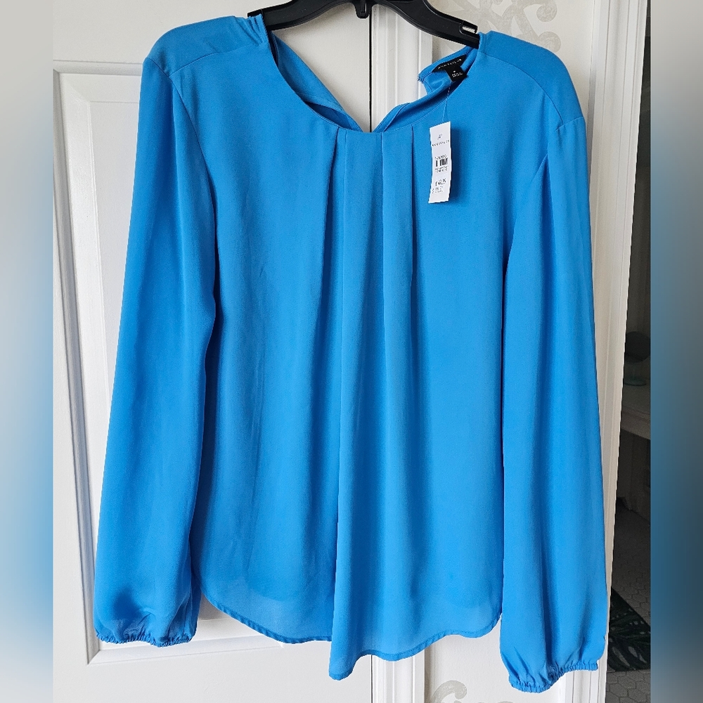 ANN TAYLOR Blue Blouse, Size M, with Tags